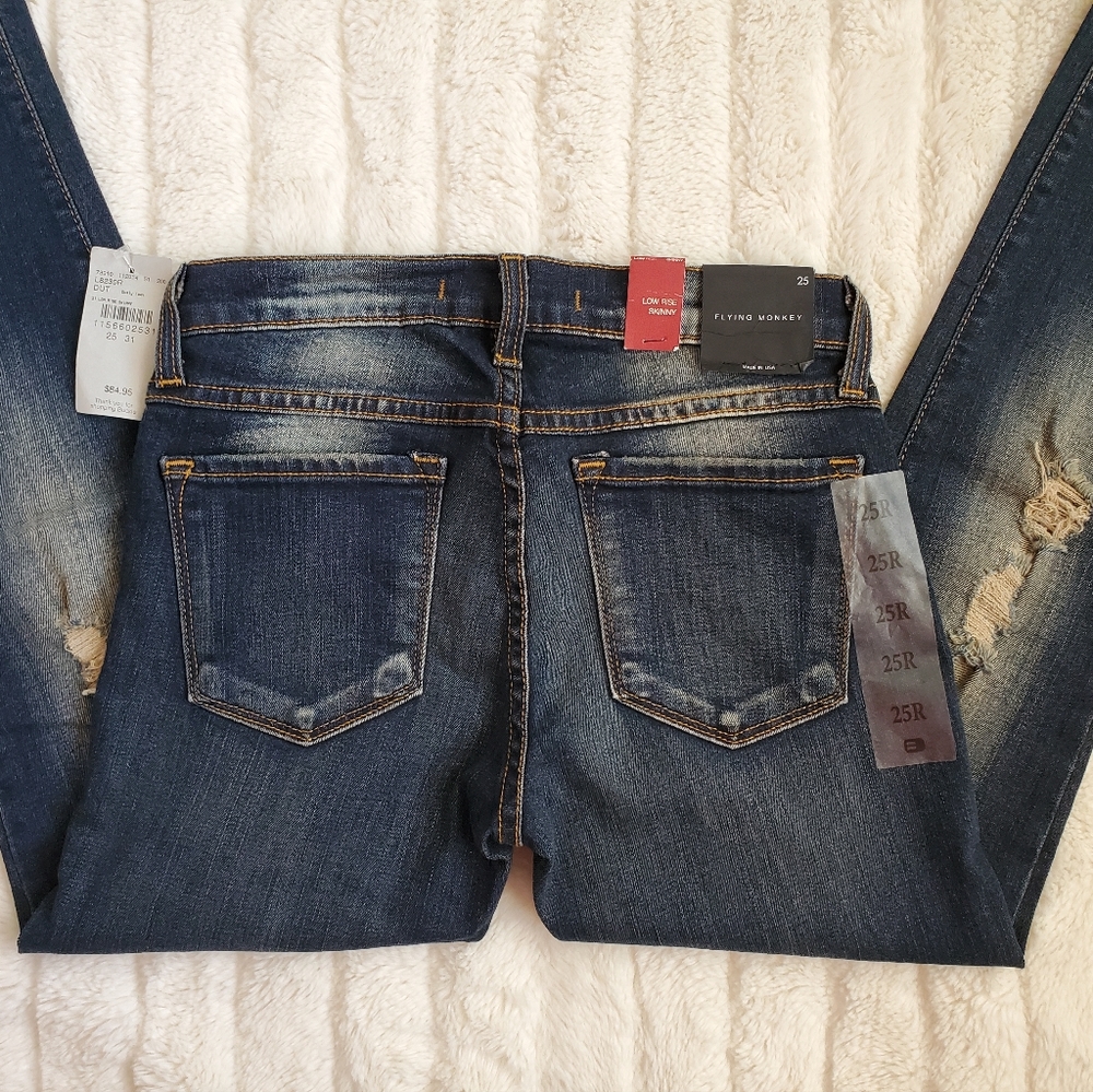 Flying Monkey Low Rise Distressed Skinny Jean - Picture 3 of 8